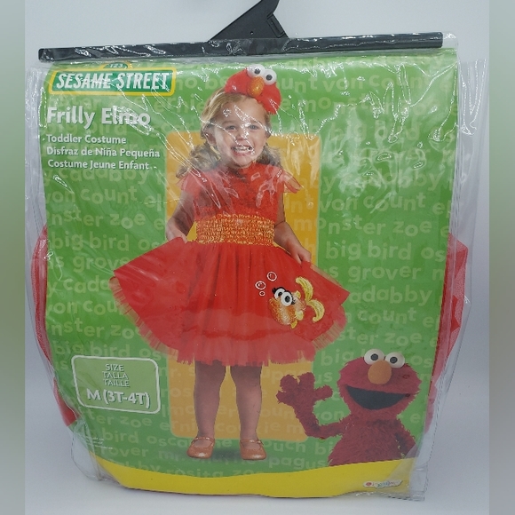 *SHIPS SAME/NEXT DAY!* New Frilly Elmo Girls Costume Dress - Size 3T-4T - Picture 2 of 4